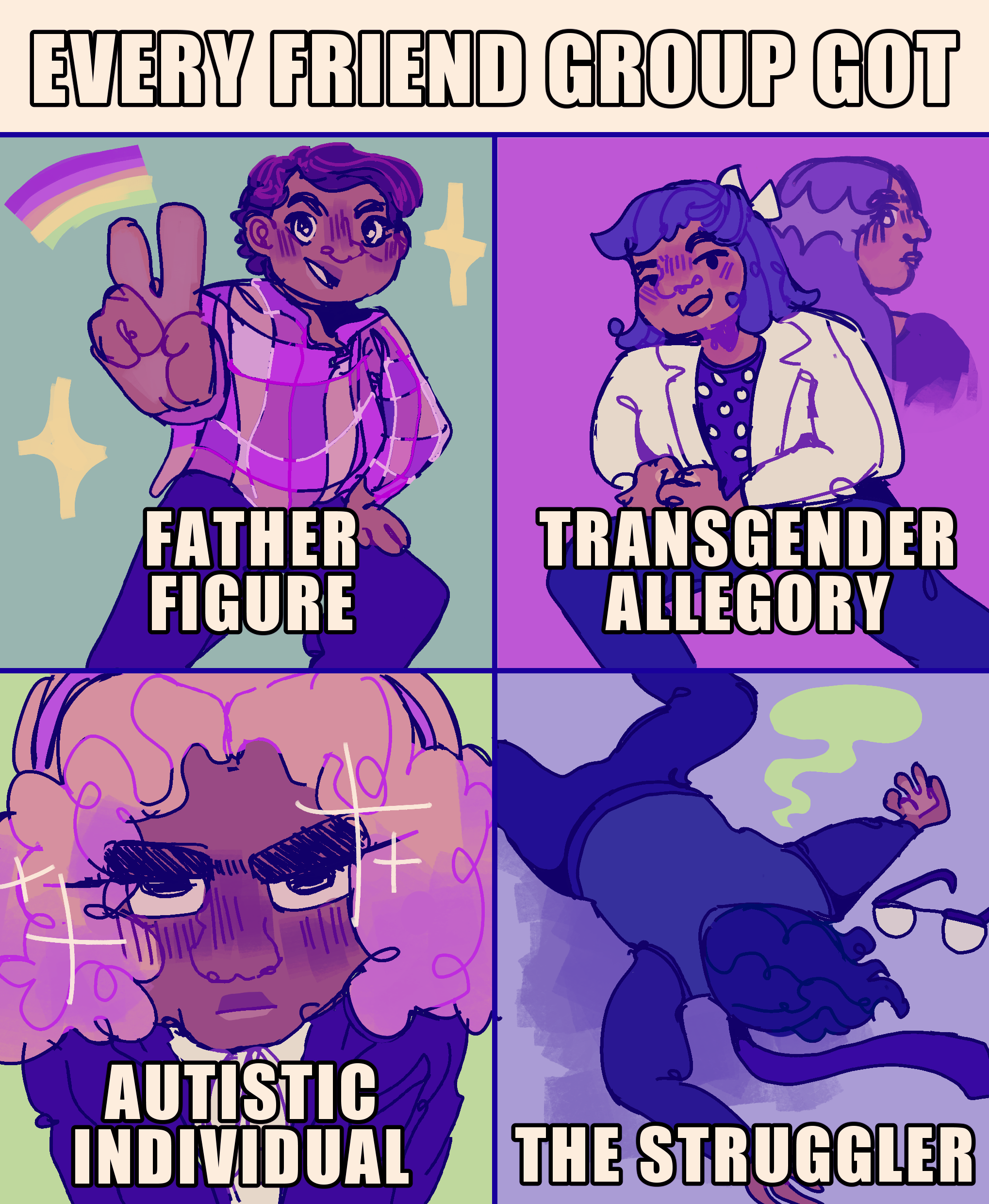 A digital redraw of a drawing meme featuring Yo soy Franky characters. Text at the top reads: 